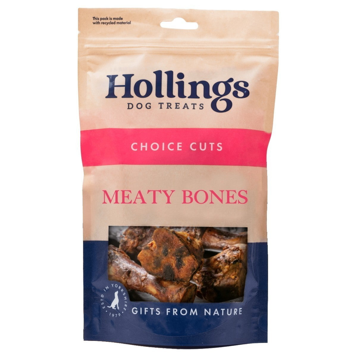 Hollings 100% Natural Meaty Pork Bones Dog Treat 5 Pack