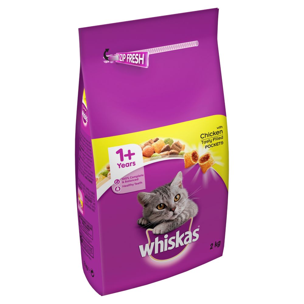 Whiskers 1+ Complete Chicken Dry Cat Food2kg