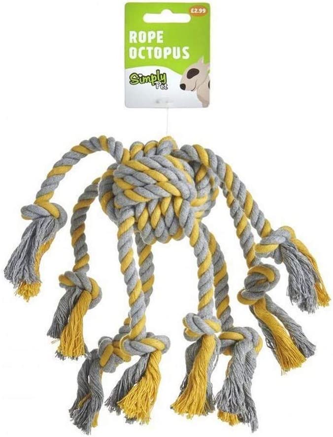Sharples Rope Octopus One Size Grey Yellow Dog Toy