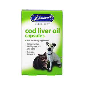 Johnsons Cod Liver Oil Capsules For Dogs Cats & Cage Birds