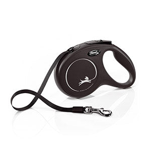 Flexi Extending Dog Lead New Classic Tape Black Medium 5m