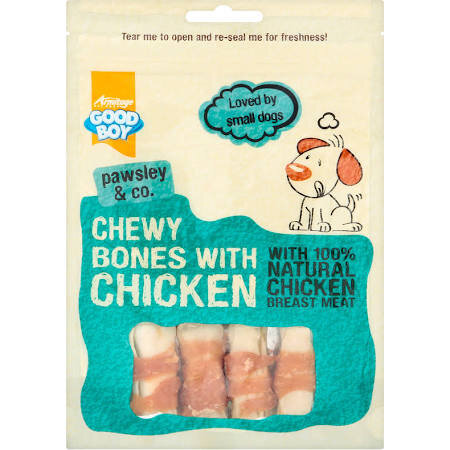 Good Boy Pawsley & Co Dog Treats Chewy Bones With Chicken 80g