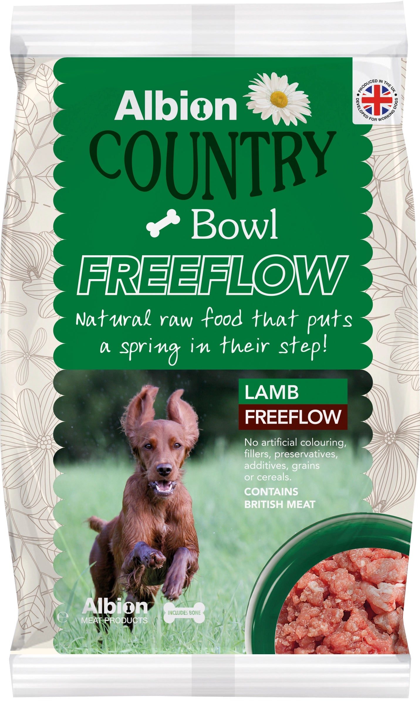Albion Country Bowl Free Flow Lamb Raw Dog Food 454g