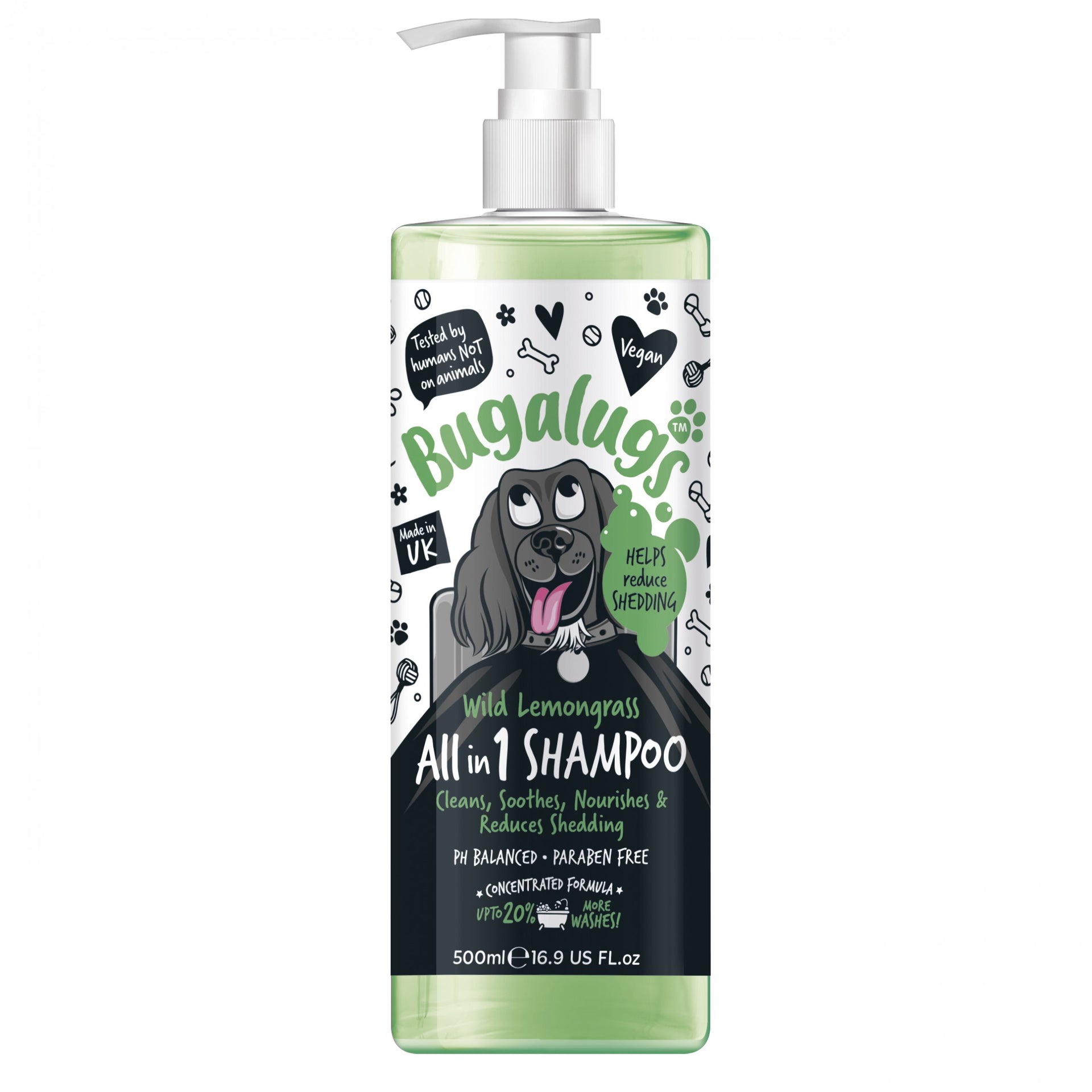 Bugalugs Wild Lemon Grass All In 1 Dog Grooming Shampoo