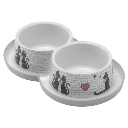 Moderna Double Trendy Dinner Small Cats in Love