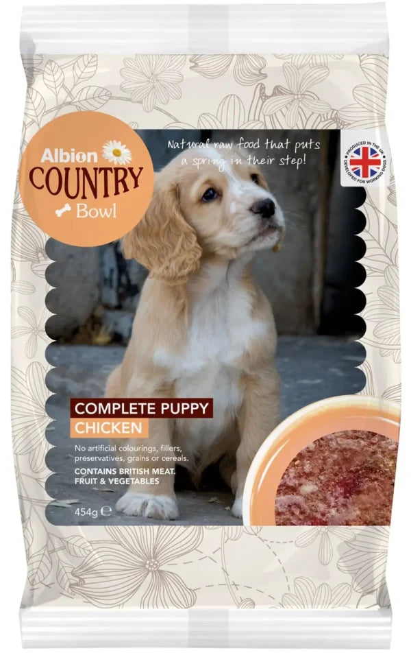 Albion Country Bowl Complete Puppy Chicken Raw Dog Food 454g