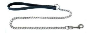 Ancol Luxury Leather Chain Lead For 0kg and Extra Heavy Dogs