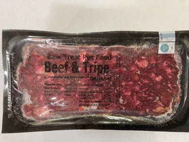 Raw Treat Pet Food RTPF Beef and Tripe 80 10 10 Raw Dog Food 500g