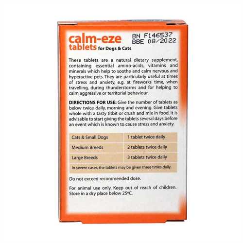 Johnsons Calm-eze Pet Vitamins & Supplements For Cats and Dogs 36 Tablets