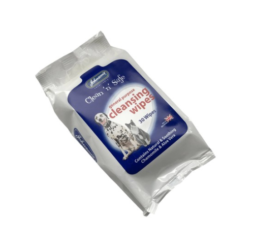Johnson's Clean 'n' Safe Cleansing Wipes For Dogs and Cats 30 Pack