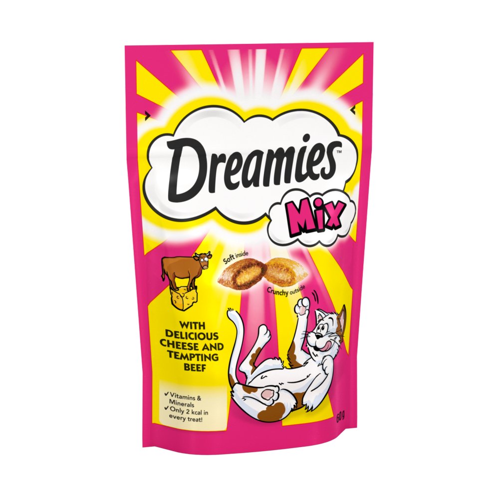 Dreamies Mix Cat Treat Biscuits with Cheese & Beef 60g