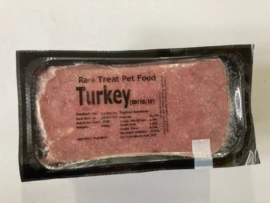 Raw Treat Pet Food RTPF Turkey 80 10 10 Raw Dog Food 500g