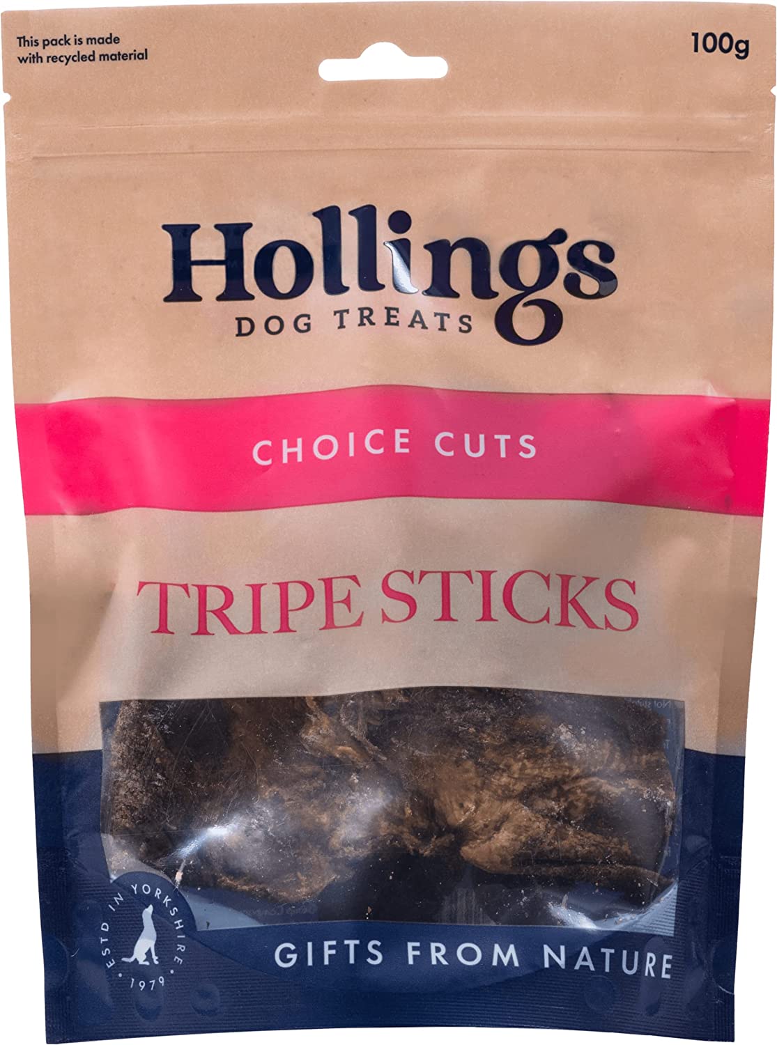 Hollings Choice Cuts Tripe Sticks Dog Treats 100g